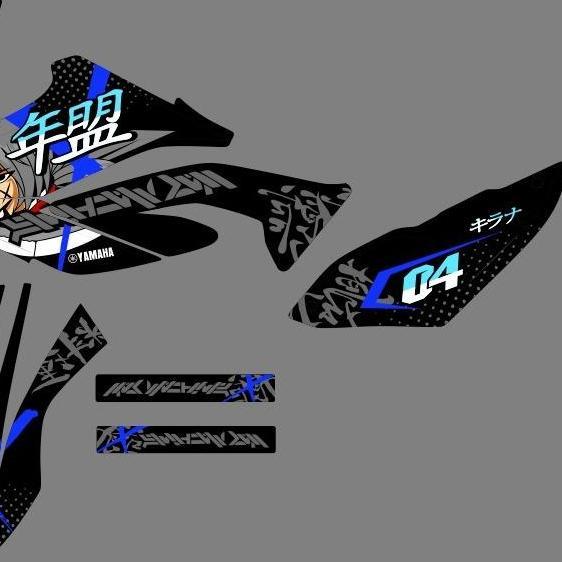 Stiker WR 155 decal setiker WR 155 stiker motor MOTIF HITAM LIS TOSCA KEREN D-C8-