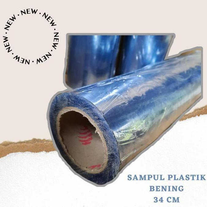 Sampul Plastik Bening/Mika Bening/Plastik Sampul Buku Uk.34Cm - 1Roll Terlaris
