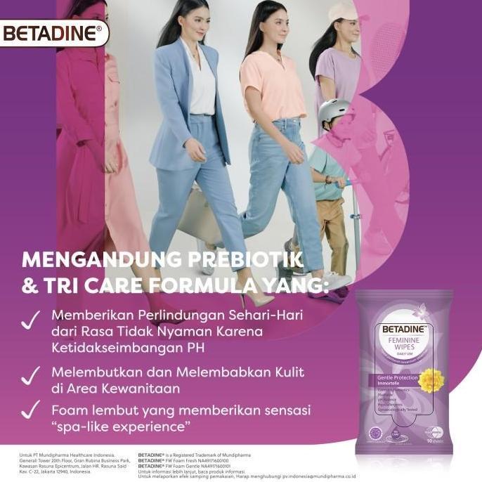 BETADINE FEMININE WIPES Tissue Basah Pembersih Kewanitaan Triple Pack