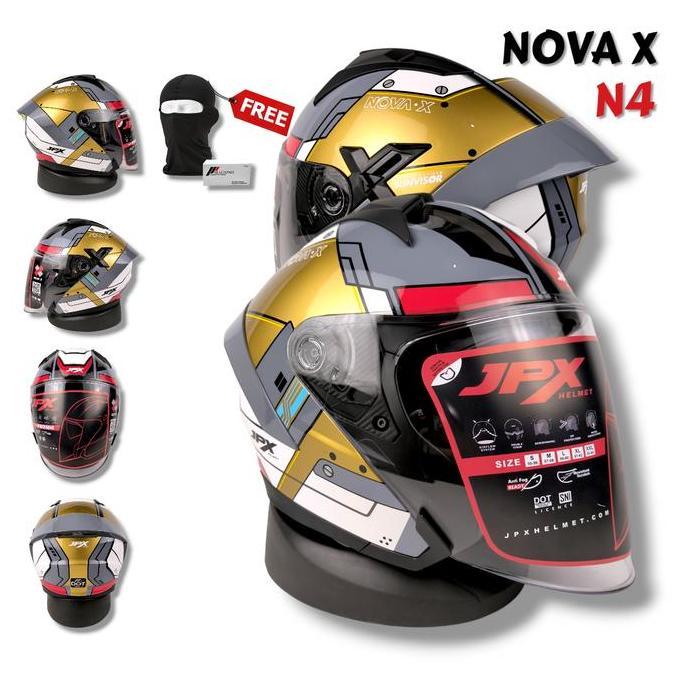 TERMURAH - Jpx Nova X N5 Escape | Helm Jpx Nova X Half Face Helmet Motorcycle Sporty Visor