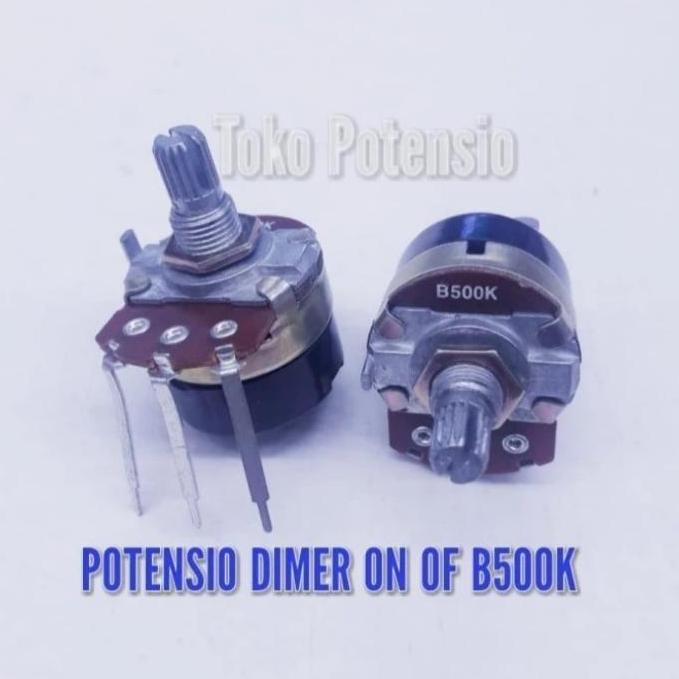 Potensio Dimmer B500K On Off 5Kaki 3+2 Potensio Dimer Asli