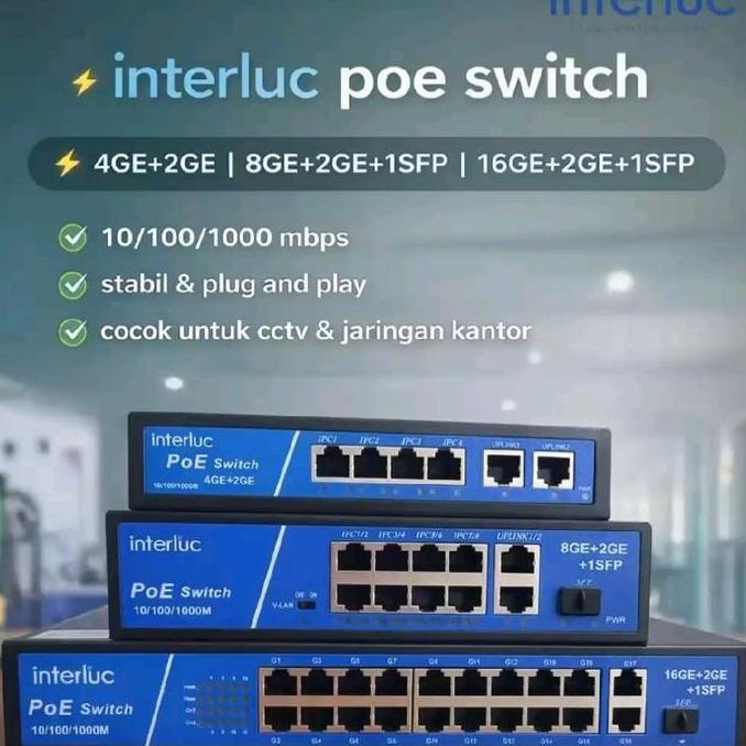 Rembosyah - Switch Poe 8 Port - Poe Cctv 8Ch Gigabit Interluc