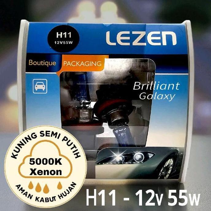Promo LEZEN Original - Halogen Xenon H11 - 3000K 5000K - Yellow Blue Glass - Harga Set Diskon