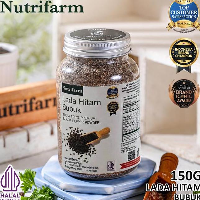 Lada Hitam Bubuk Kasar Bubuk Kasar Organik 150G Bubuk Halus