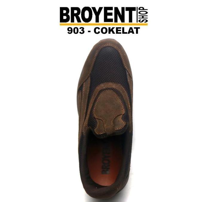 Sepatu Sneakers Sepatu Pria Casual Slip-On Kulit Asli 903