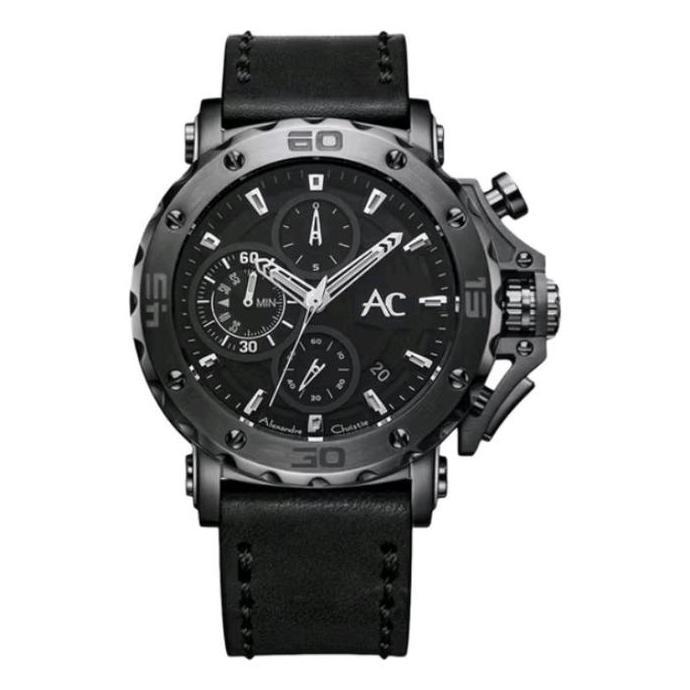 ALEXANDRE CHRISTIE AC9205MC / AC 9205 MC  BLACK LEATHER