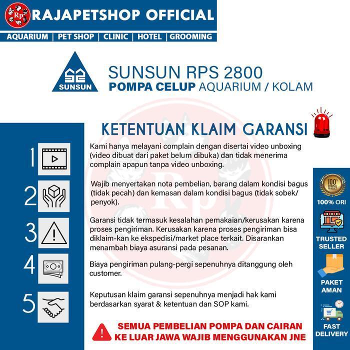 ( POMPA AIR ) SUNSUN RPS 2800 SUBMERSIBLE WATER PUMP KOLAM AQUARIUM POMPA CELUP LOW WATT
