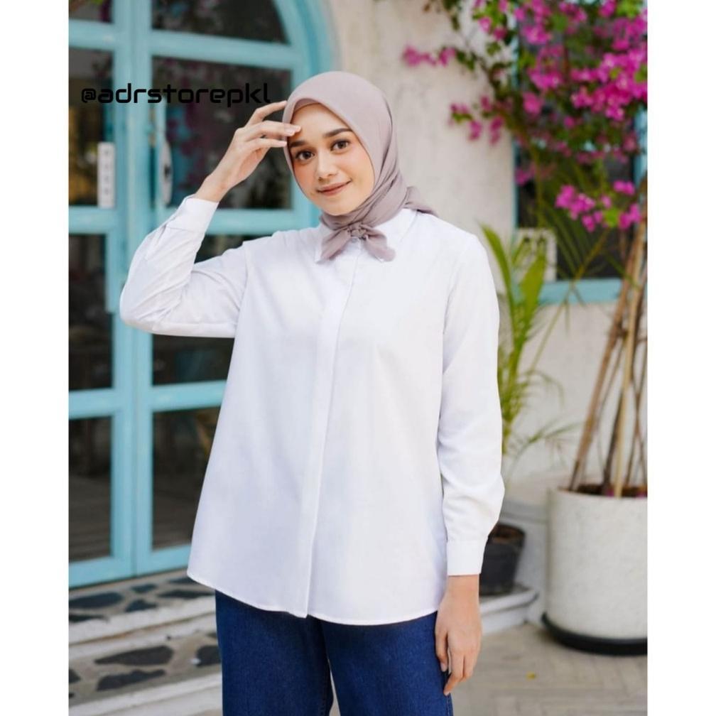 ORIGINAL KEMEJA KERJA WANITA / KEMEJA PUTIH FORMAL WANITA / KEMEJA POLOS PUTIH FORMAL, BAJU KANTOR, 
