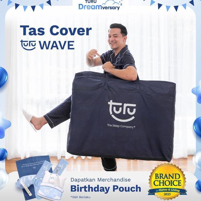 Lukasparadise  - TURU Tas Bag Cover Kasur Lipat TURU Wave Spunbound Tebal - Dark BluE Penyimpanan Wa
