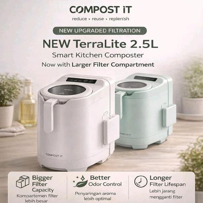 Nanabee312  - Compost It - TerraLite Smart 2.5L Mesin Kompos Otomatis Smart Food Waste Composter Pen