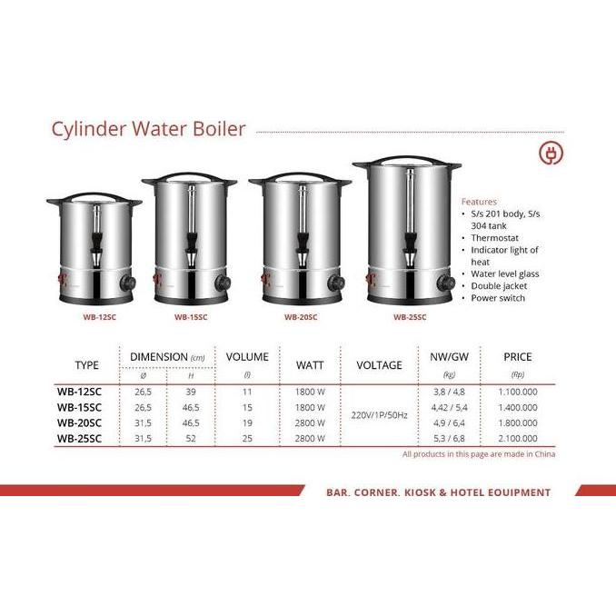 TERBARU - WATER BOILER / PEMANAS AIR GETRA WB12SC / WB15SC / WB20SC / WB25SC