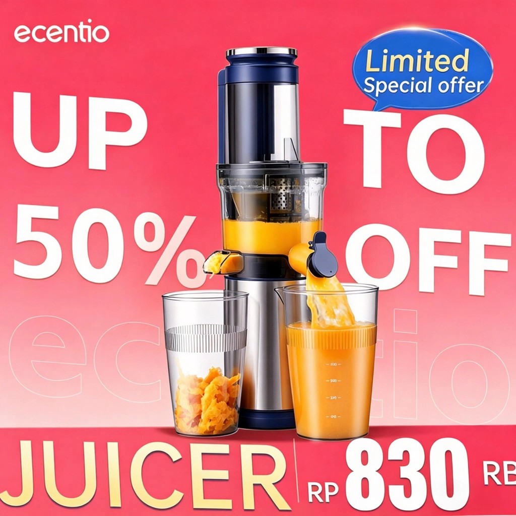 [Special offer] ecentio slow juicer portable 79mm caliber multifungsi blender tanpa ampas bear 700ML