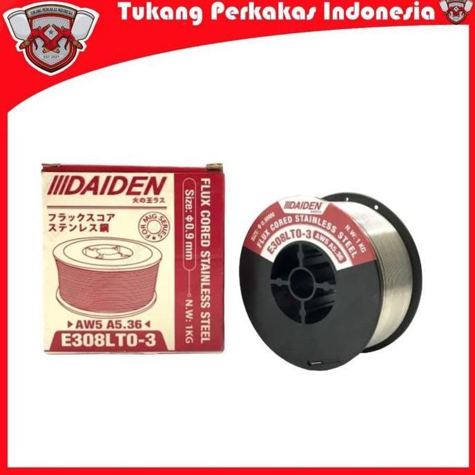 Daiden kawat las flux core 0.9 mm Stainless steel wire mig kawat las mig khusus stainless