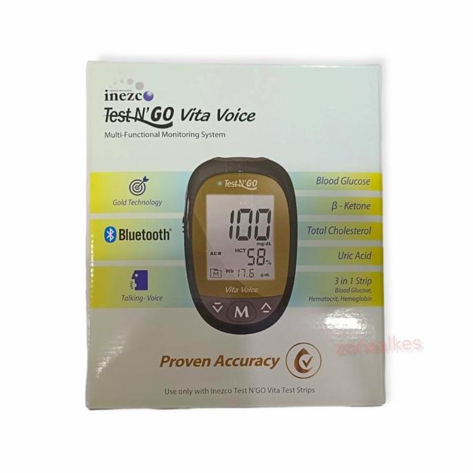 Inezco Vita Voice Alat Cek Darah 6 in 1 : Gula Darah, Asam Urat, dll