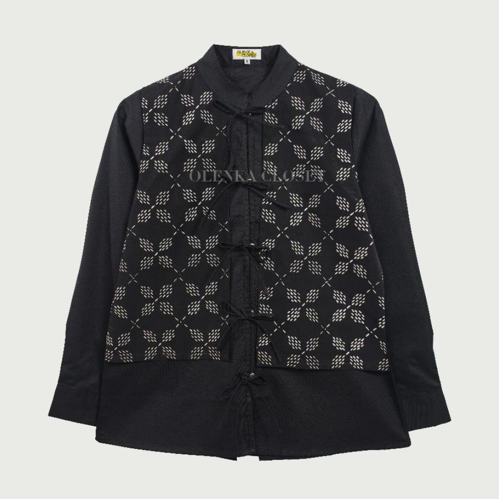 ORIGINAL ATASAN BATIK 174 HITAM BAJU BLUS BLOUSE KERJA WANITA MODERN
