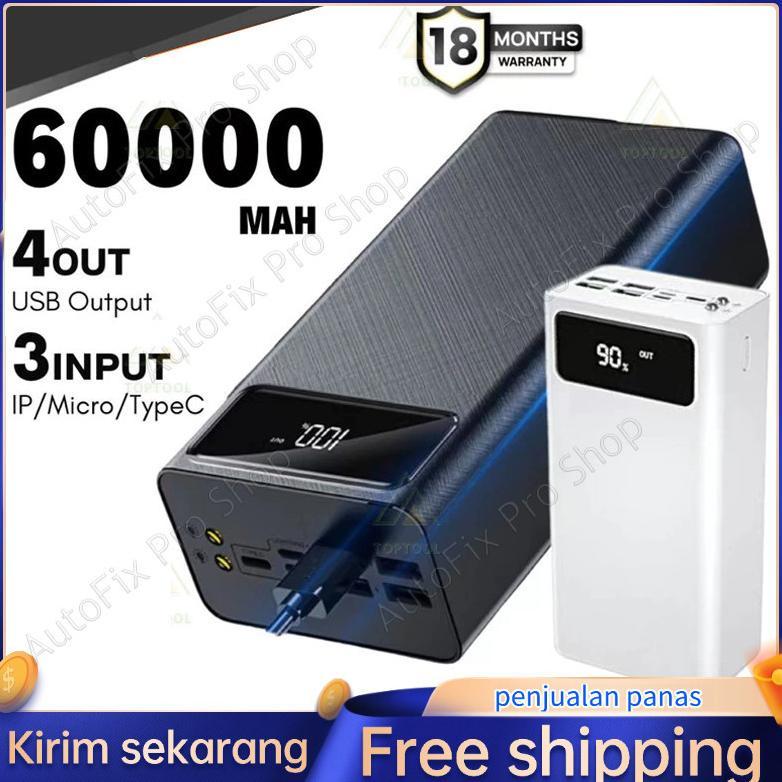 PROMO TERBARU 60000MAH POWERBANK FAST CHARGING FULL CAPACITY 4 USB CHARGE PORTS PD FAST CHARGING POW