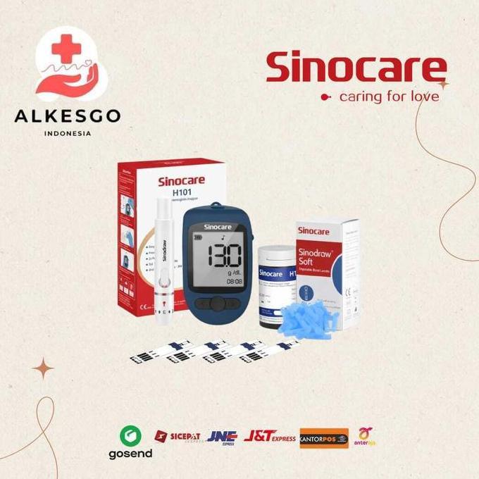 Paket Sinocare Hb H101 Hemoglobin Analyzer | Alat Cek Tes Anemia H101 HB Monitoring System Set