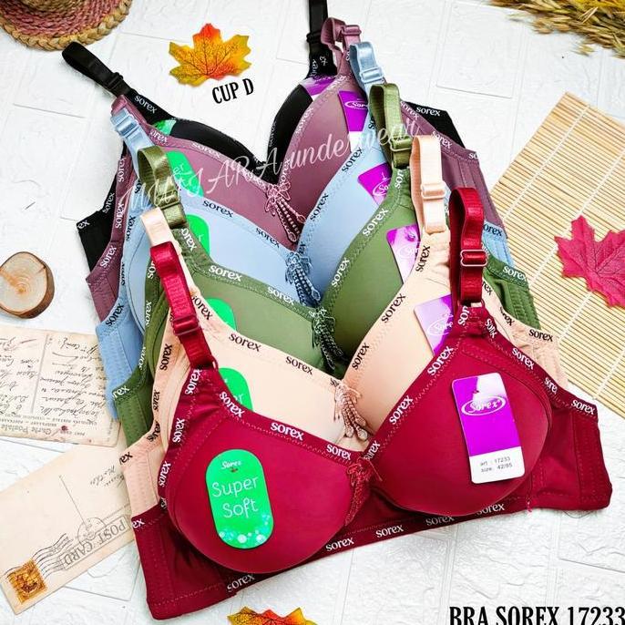 Bra SOREX 17233 Tanpa Kawat Busa Cup C Size 36-42 / BH Cup Besar Busa Tipis Tanpa Kawat Sorex