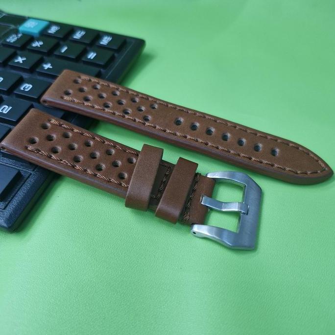 strap leather watch tali kulit jam tangan motif bolong timberland nautica police panerai fosil