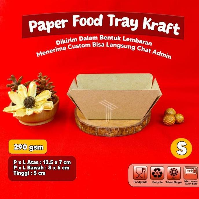 PAPER TRAY S/FOOD TRAY S LAMINASI FOODGRADE (PER PACK)