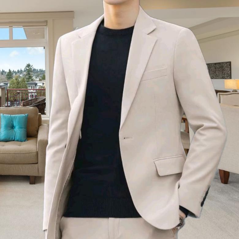 BEST SELLER JAS BLAZER FORMAL PRIA SLIM FIT HITAM CASUAL SANTAI
