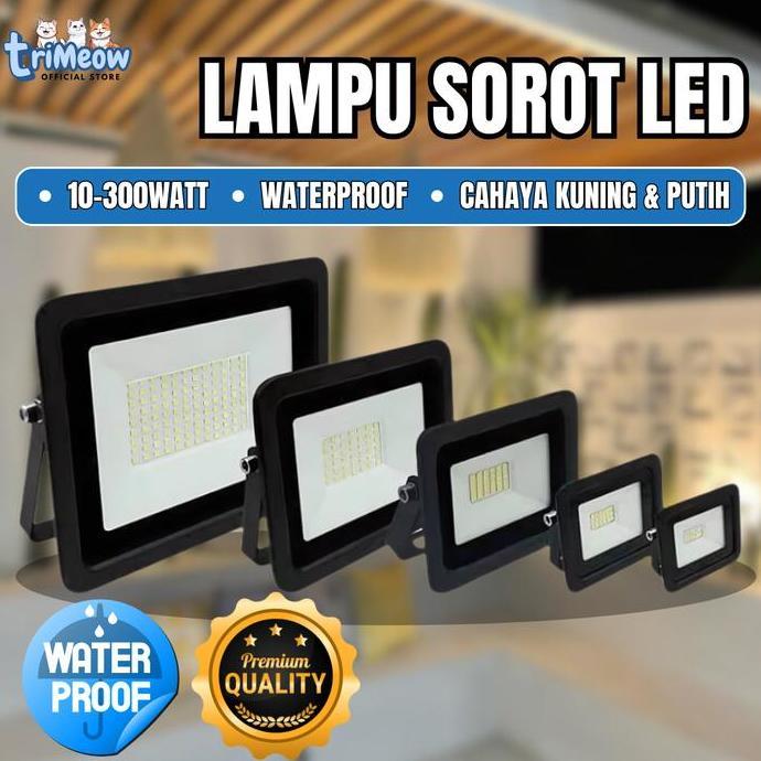 Lampu Led Sorot Outdoor 10W-300W Cahaya Kuning Putih Minimalis Tahan Cuaca Ip66 Hemat Energi Smd Hig