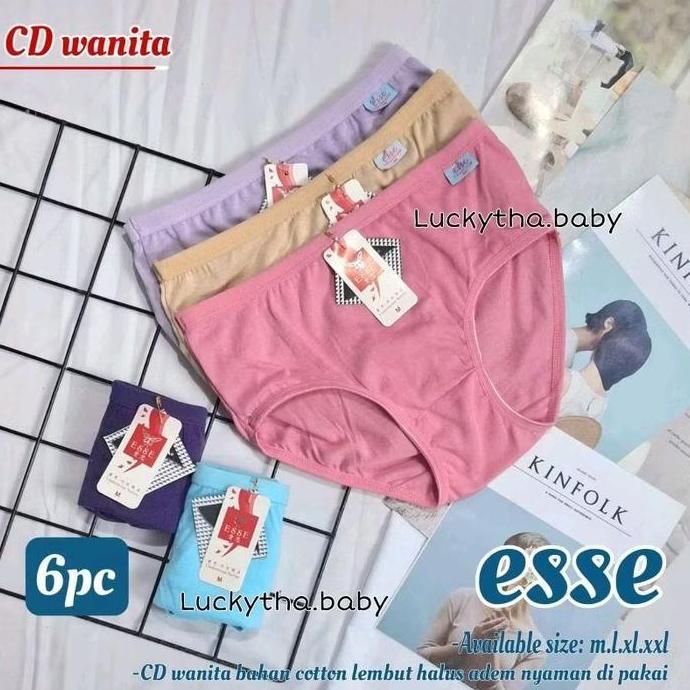 3,6,12pcs pcelana dalam wanita Esse M.L.XL.XXL / CELANA DALAM WANITA / cd esse / cd wanita soft / cd
