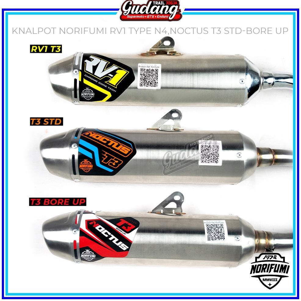 Kenalpot Knalpot Muffler Norifumi NOCTUS T3 RV1 T3 Bore Up Standar CRF 150L KLX 150 WR 155 Bigfoot C