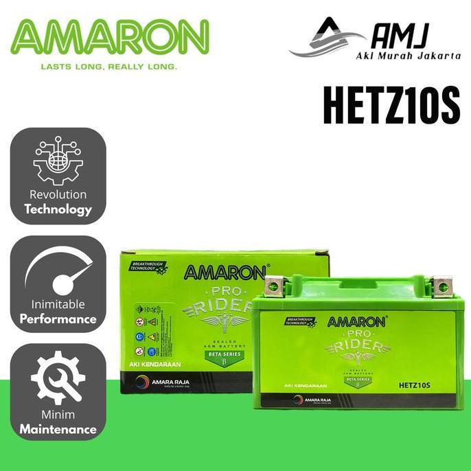 Amaron Aki Motor Ninja 250R / 250RR Mono / New Ninja 250 FI ETZ10S - 9Ah Aki Kering