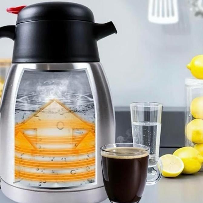 Termos Teko Tea Teh Kopi 1.5 Liter Vacuum Flask Bottle Stainless Steel PREMIUM Tahan Panas & Dingin 