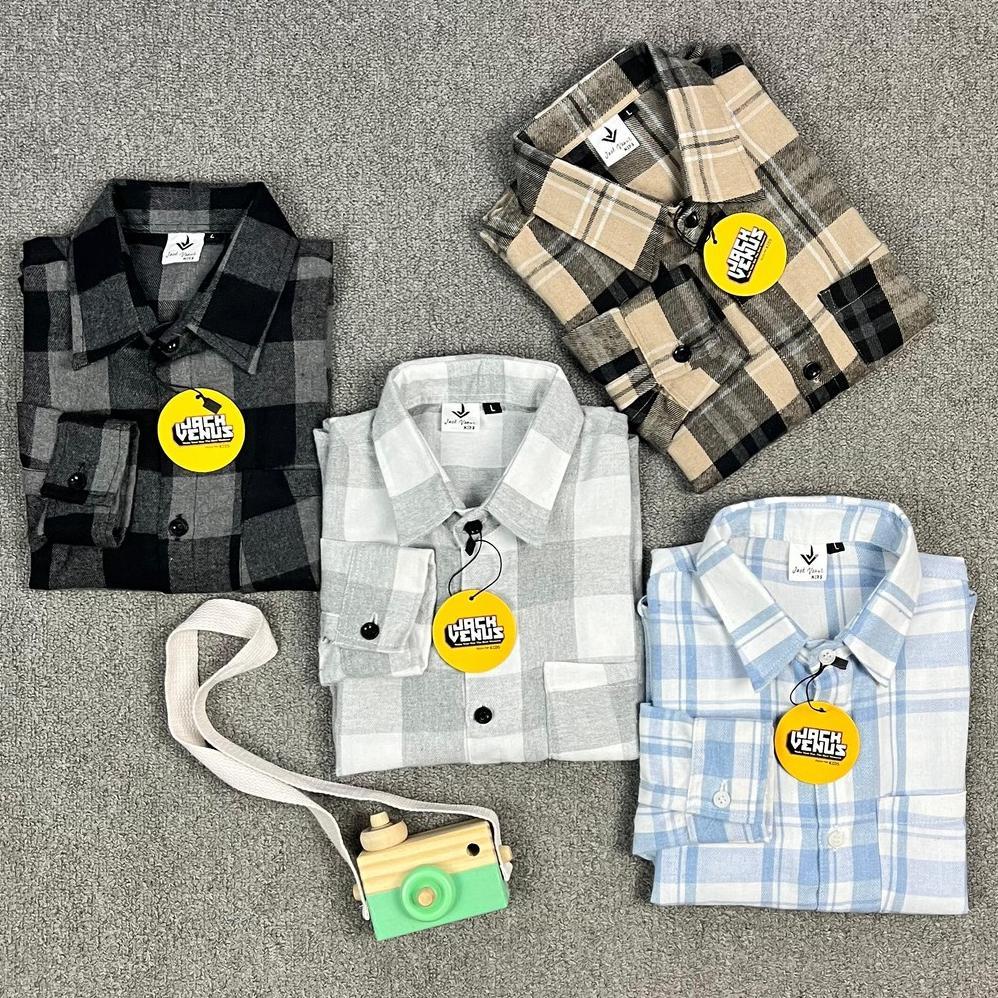 ORIGINAL KEMEJA FLANEL ANAK LAKI LAKI LENGAN PANJANG USIA 2 - 13 TAHUN KEMEJA COUPLE ANAK FLANEL KOT