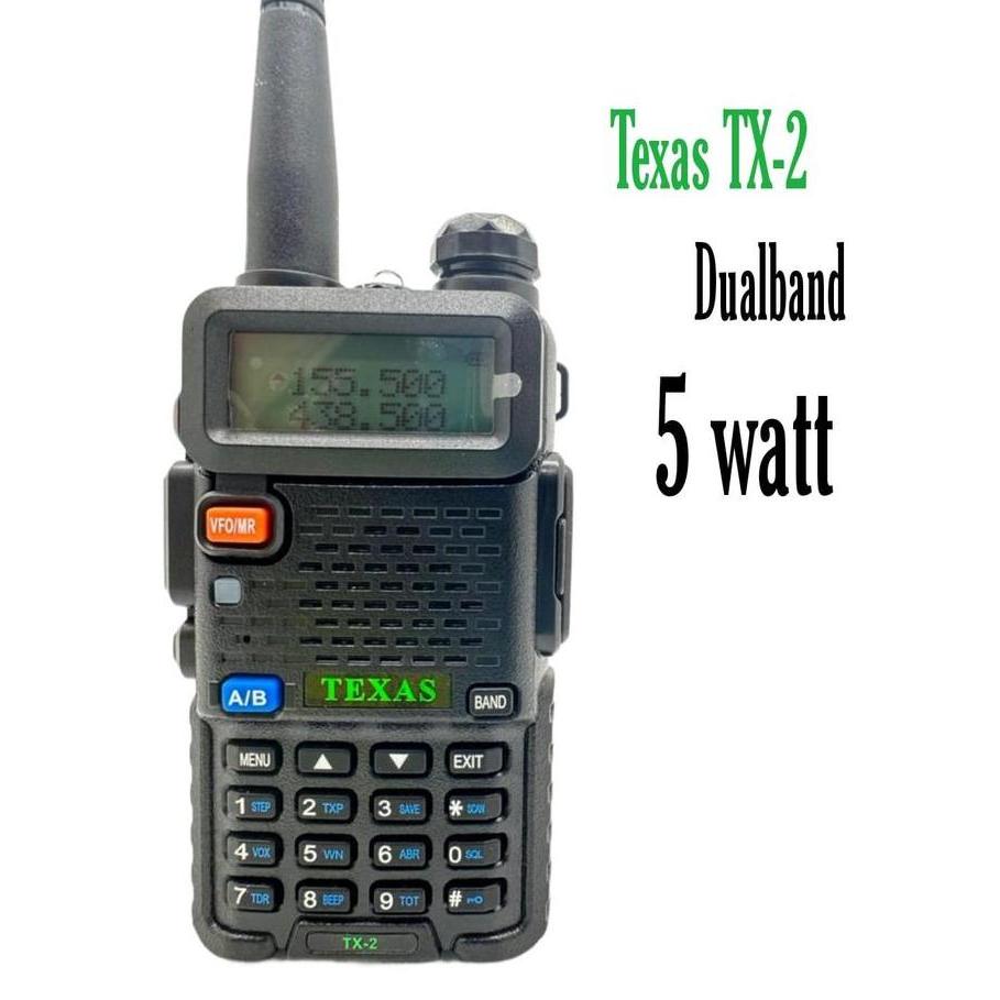 Callyou- Walkie Talkie Texas Tx-2 Dualband 5Km 10 Km Garansi Internasional Ht