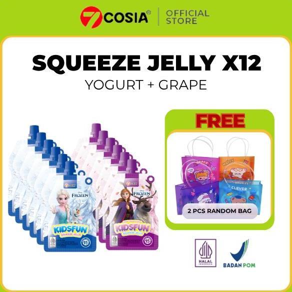 Perkakaskue- 7Cosia - 1 Yogurt Squeeze Jelly - Kesukaan Anak-Anak - Jeli, Makanan Manis Cemilan Snac