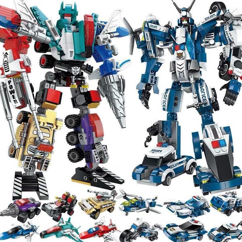 Mainan Robot 6 in 1 Robot Deformasi 6 Robot Set Dirakit Jadi Robot Keren Super Besar - Mainan Robot