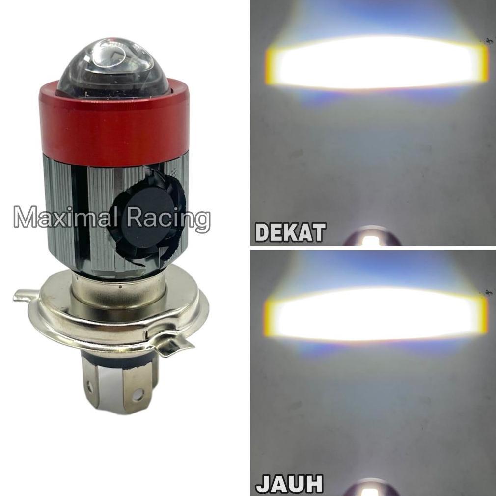 Termurah Lampu Utama Motor Led H4 Laser Ac Dc 30Watt/Lampu Depan Motor H4 3 Kaki Laser Led Super Ter