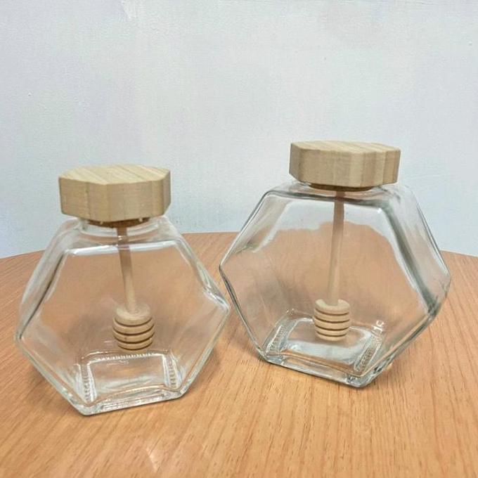 Youme- Kemasan Botol Kaca Madu Hexagonal | Hexagonal Honey Glass Jar