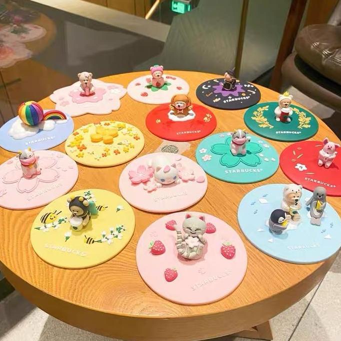 Starbucks Bearista Cup Lid, Tutup gelas silicone Starbucks Original BS