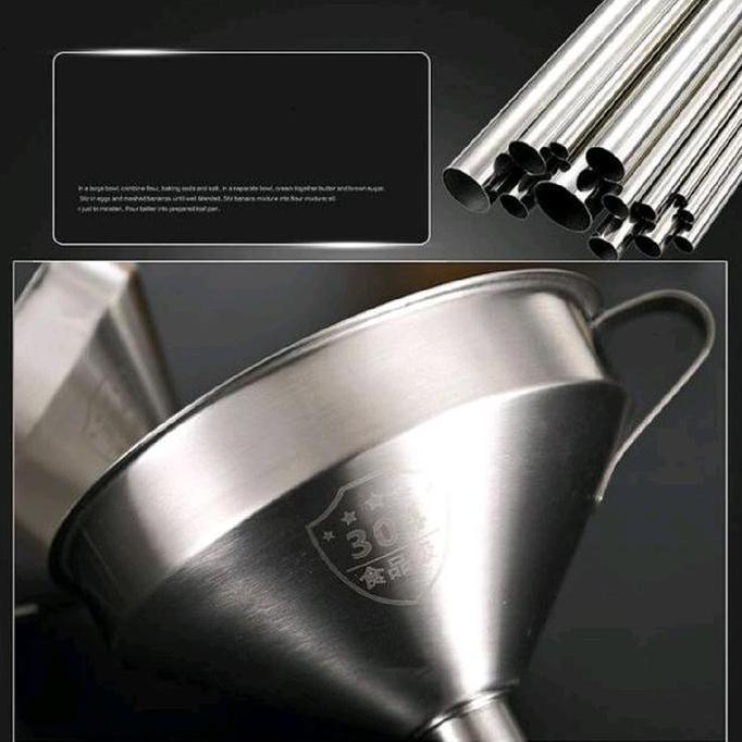 Corong Stainless Corong Minyak Stainless Steel Mini Funnel with Handle BS