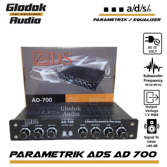 Parametrik Equalizer  4 Band ADS AD 700 dengan Input DC 12 Volt & S/N >90 dB untuk Kualitas Suara Op