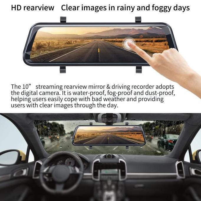 Spion Kamera Mundur Mobil Dashcam Depan Belakang GPS WIFI HDR 2K IPS