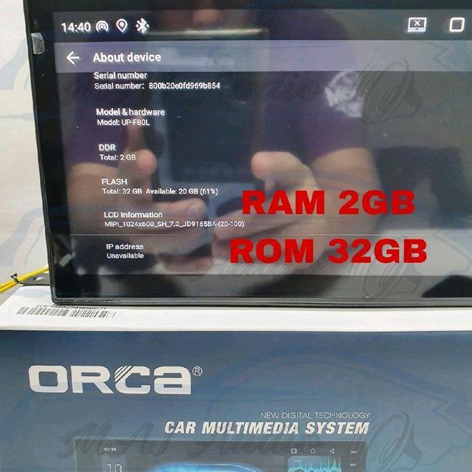 Head Unit Android ORCA ADR-9988 Eco Lite Series 7 Inch Layar IPS RAM 2/32GB