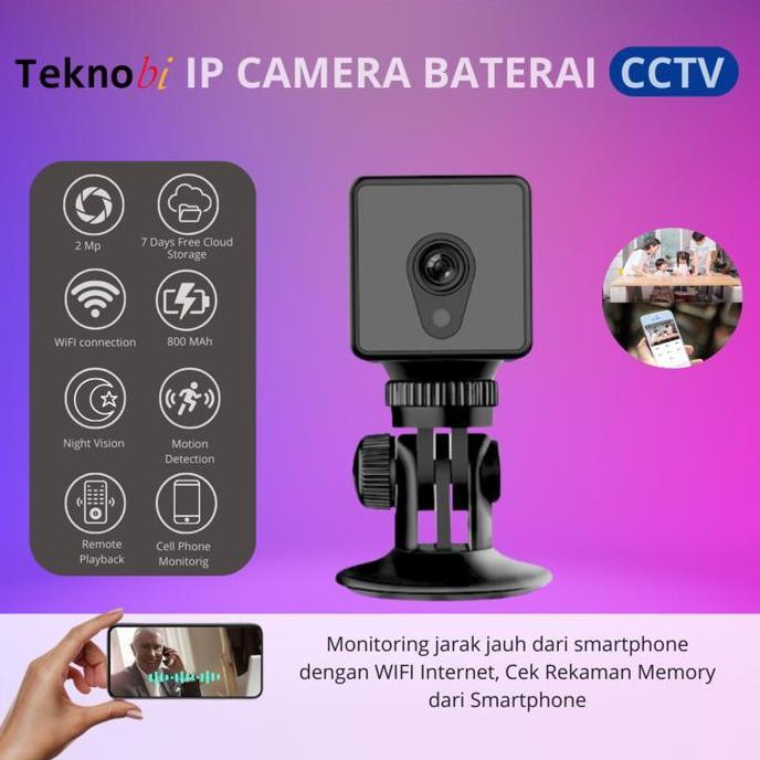 Lengkap,Cod,Bisa- Teknobi Spy Kamera Cctv Mini Wifi Kamera Baterai Mini Pengintai Kotak