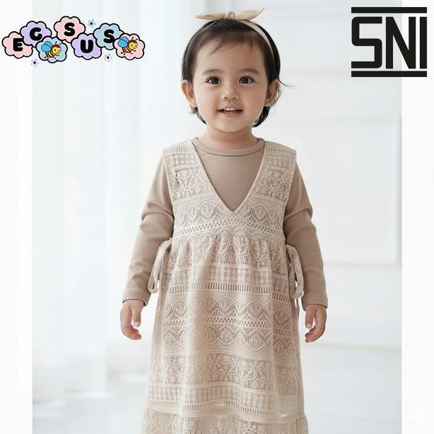 Okeajalah- (Egsus) Gamis Bayi Perempuan Newborn 0-18 Bulan Vest Brukat Anak Rompi Katun Spandek Mocc