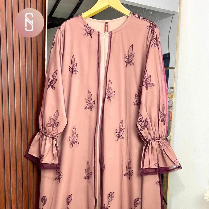 Shukyo- Myshawl Lea Nisaka Dress Gamis Brukat Pesta Jumbo Ld Up To 140Cm Matt Syakilla B Size Muslim