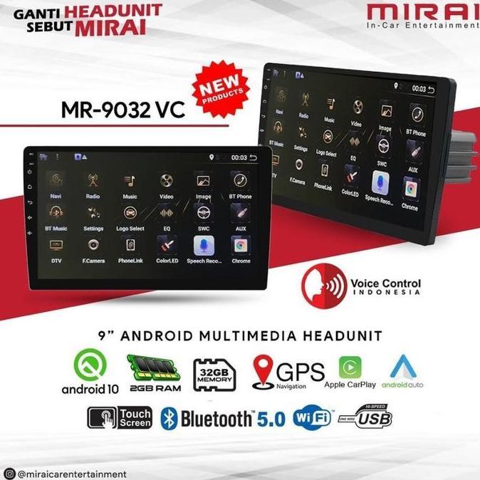 Head unit android Mirai 9 inch MR-9032VC 9032 VC Calay Voice Command