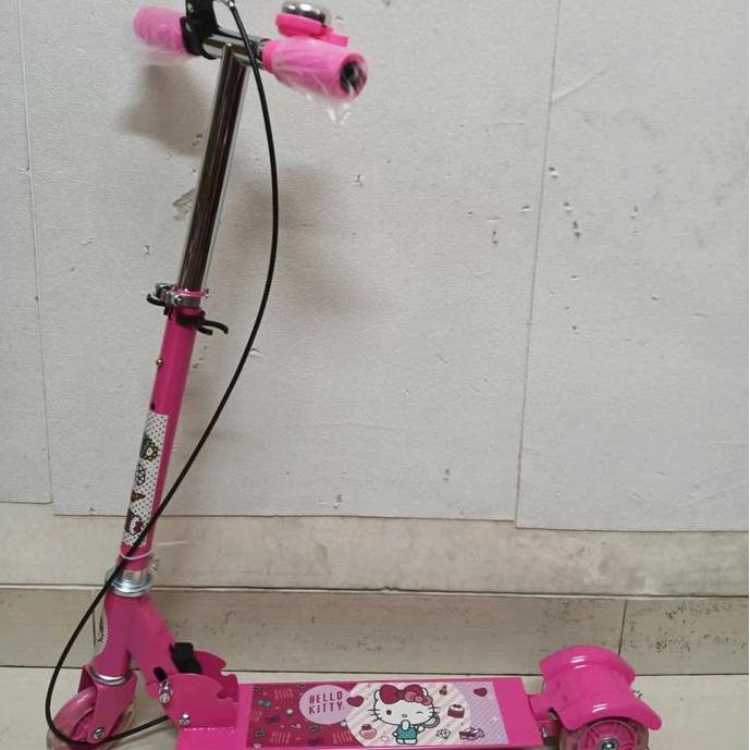 Promo Mainan Outdoor Anak Otoped Sekuter Skuter Ada Rem Lampu Kuromi Frozen Hello Kitty Cod