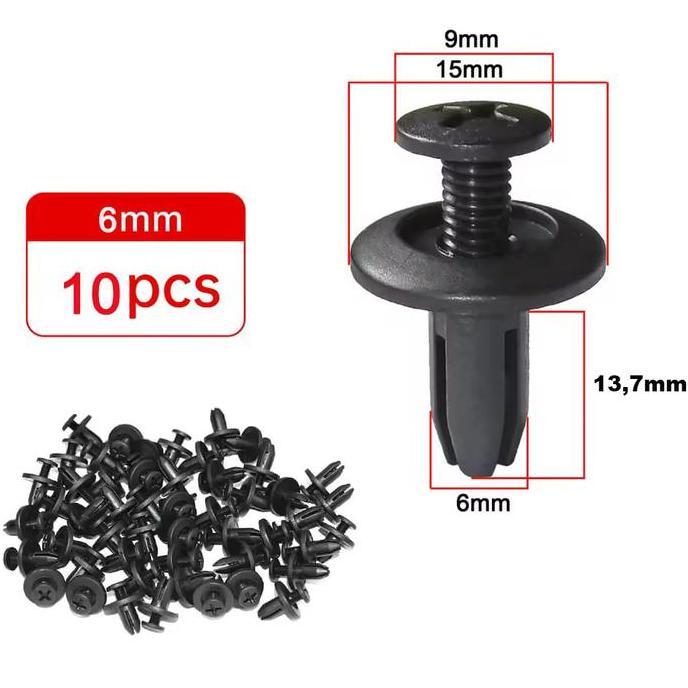 6Mm Klip Kancing Baut Rivet Mobil Motor Pengencang Plastik Otomatis Clip Rivet Penahan Panel Trim Pi