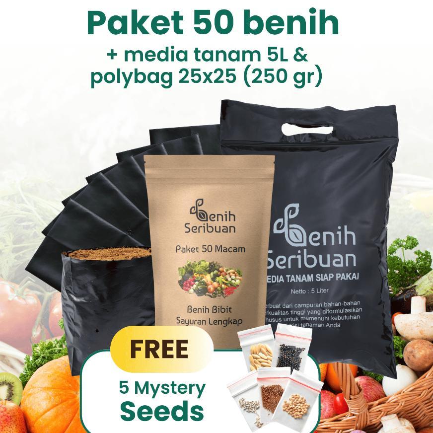 Benih Seribuan - Paket Komplit 50 Macam Benih Sayur Sayuran Unggul