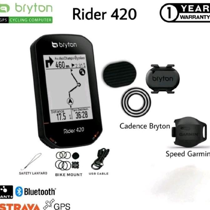 Speedometer sepeda Bryton 420 bundling Speed plus Cadence Bryton