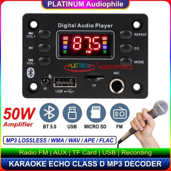Voce- Modul Mp3 Amplifier 50W Bluetooth Karaoke Microphone Echo 136Bt